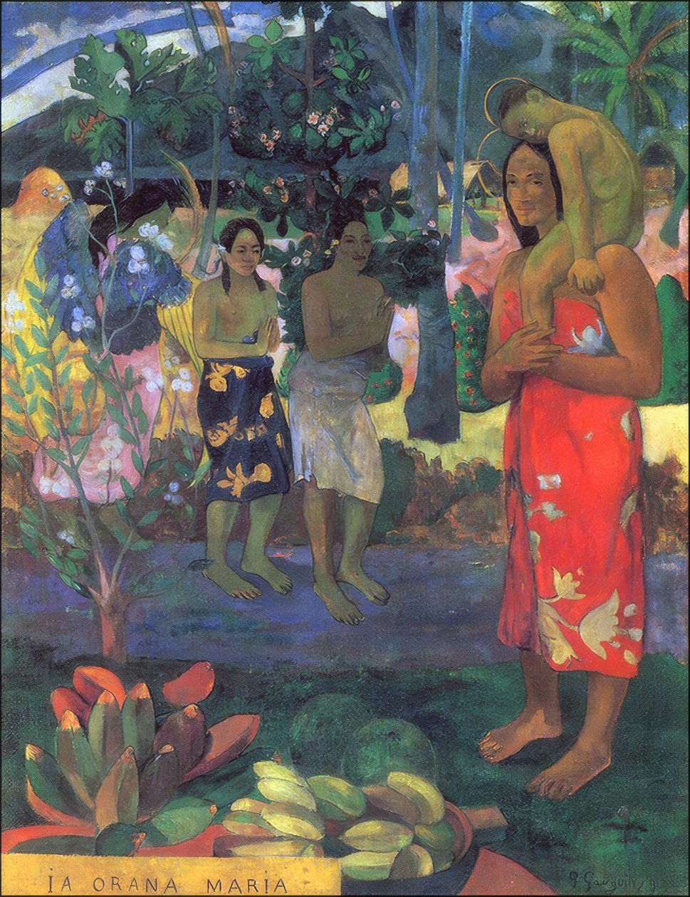 Tahiti: Ia Orana Maria (Üdvözlégy Mária), 1891 alkotó: Paul Gauguin