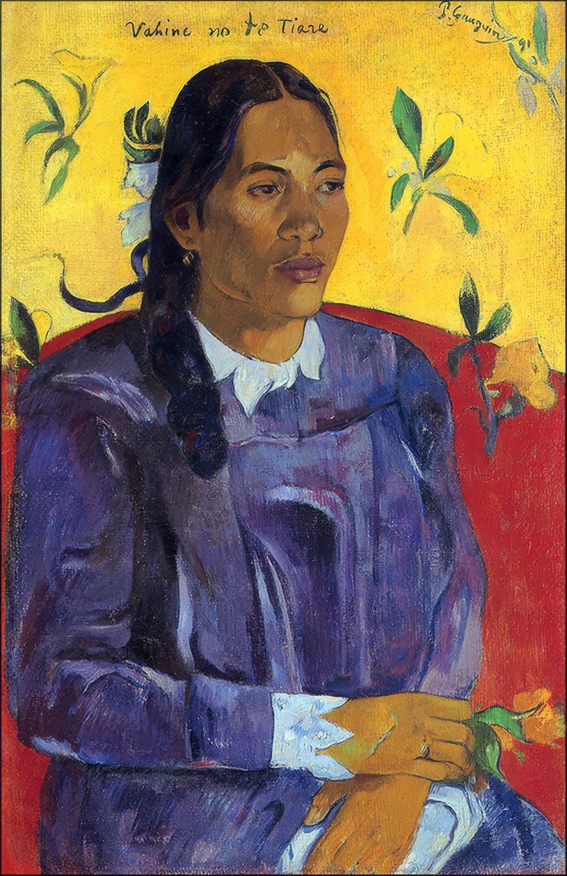 Tahiti: Vahine No Te Tiare (Virágos nő), Paul Gauguin (1891) alkotó: Paul Gauguin
