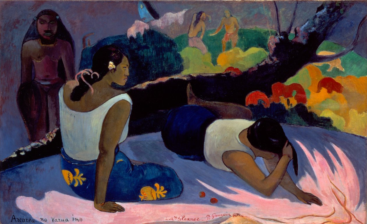 Tahiti:  Arearea no varua ino Fekvő tahiti nők vagy a gonosz szellem szórakozása alkotó: Paul Gauguin