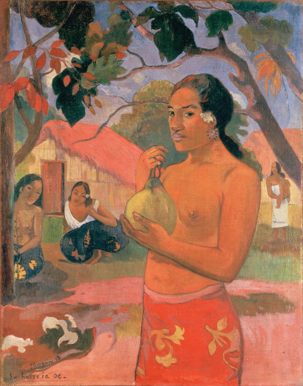 Tahiti:  Ea haere ia oe (A haere ia oe) Where Are You Going, vagy Woman Holding a Fruit alkotó: Paul Gauguin