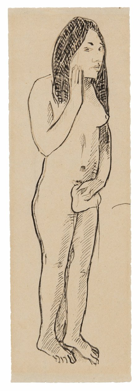 Tahiti Éva (a Parau ne te varua ino festményhez kapcsolódik) (recto); Felirattöredék (Cahier pour Aline-hoz kapcsolódóan) (fordítva) alkotó: Paul Gauguin