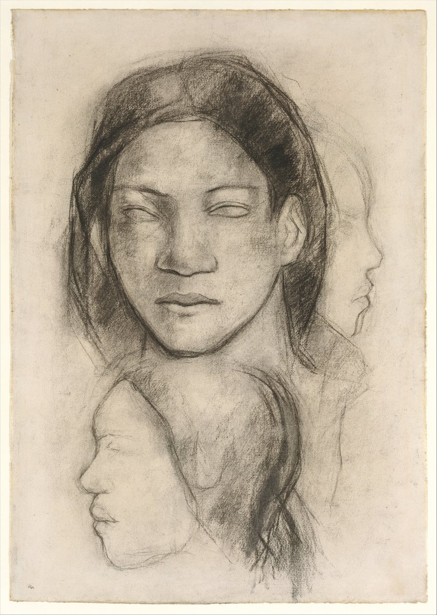 Tahiti-i arcok (elölnézet és profilok) alkotó: Paul Gauguin