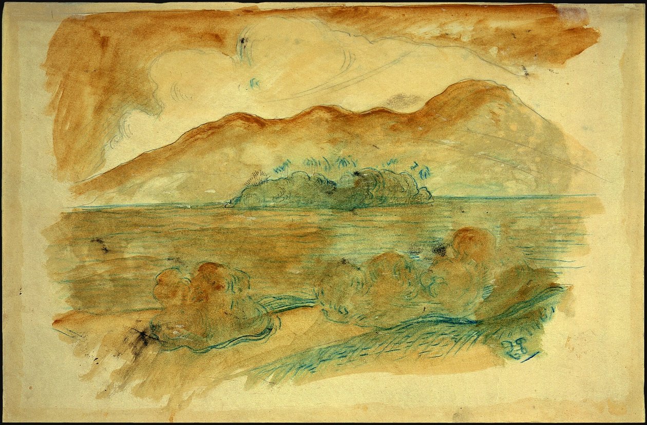 Tahiti partvidéke, hátoldal alkotó: Paul Gauguin