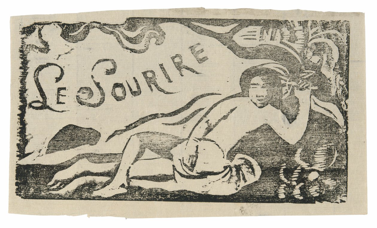 Tahiti nő, fejdísz a Le sourire számára alkotó: Paul Gauguin