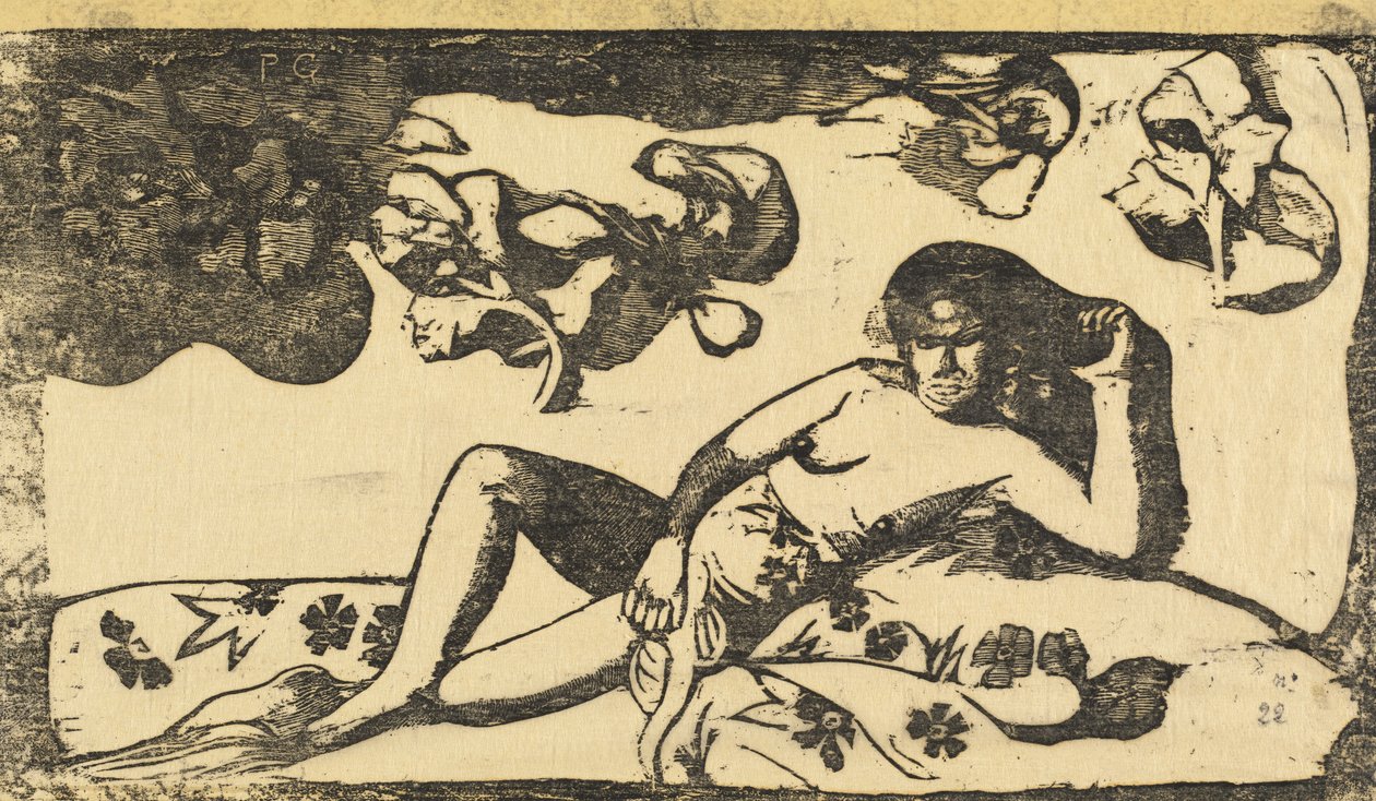 Te Arii Vahine királyi vérbeli hölgy, 1895-ben vagy azt követően. alkotó: Paul Gauguin