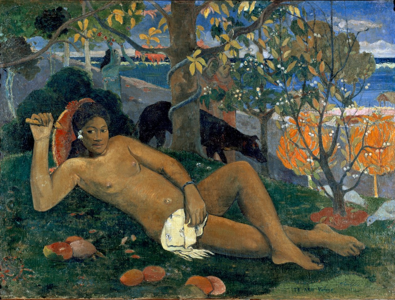 Te Arii Vahine. A király felesége. Paul Gauguin festménye (1848-1903) alkotó: Paul Gauguin