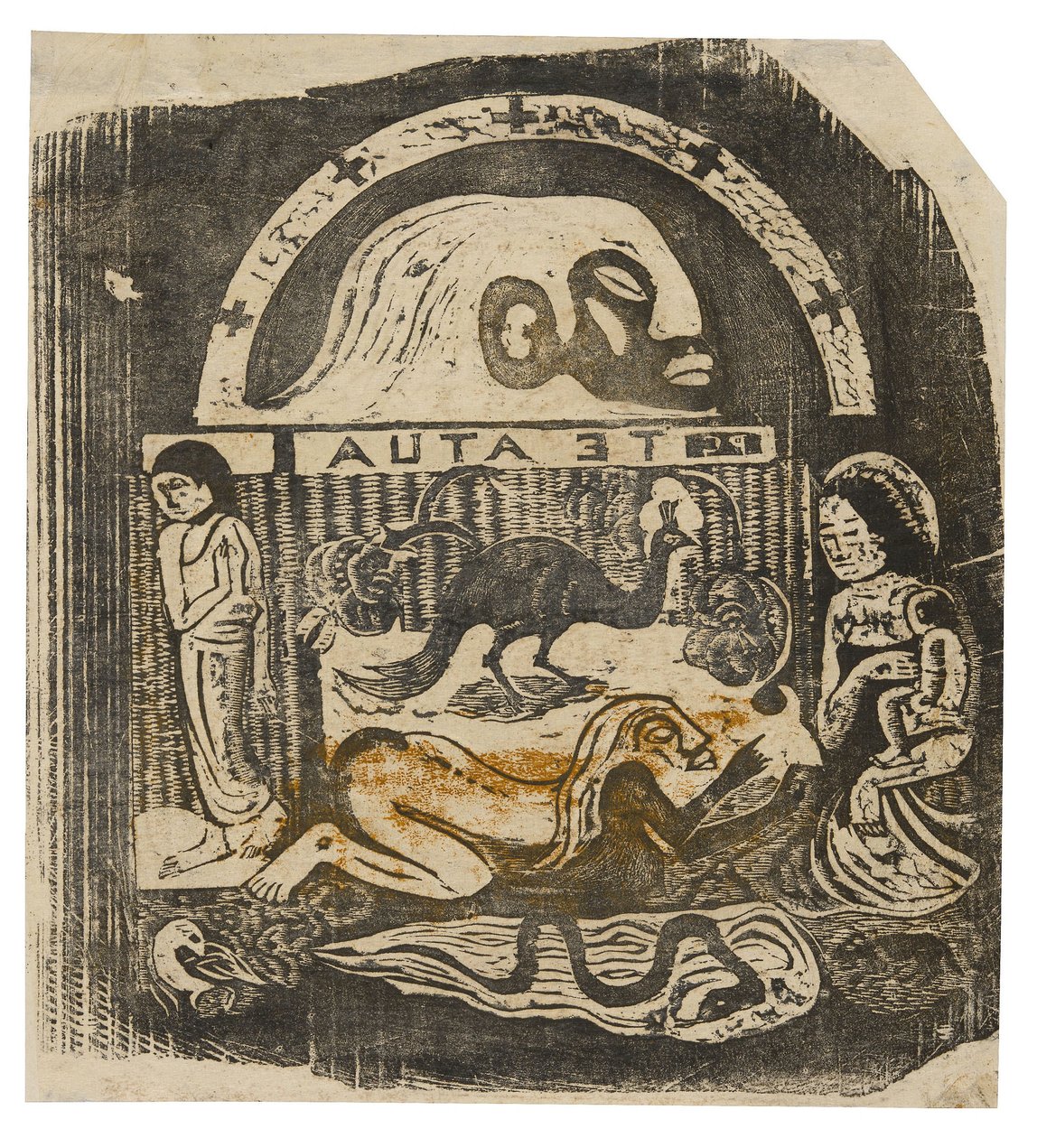 Te atua (Az Isten), a késői fametszetnyomatok szvitjéből alkotó: Paul Gauguin