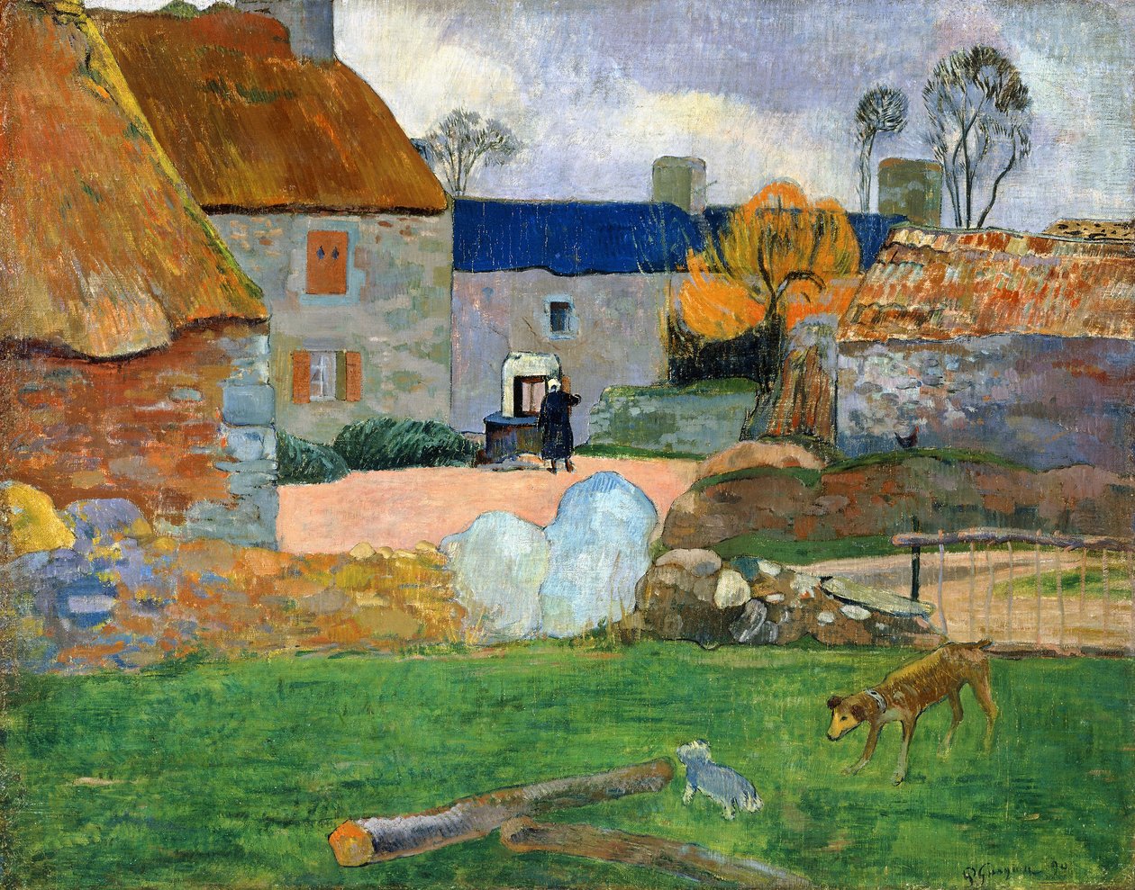 A kék tető vagy a Pouldu Farm, 1890 alkotó: Paul Gauguin