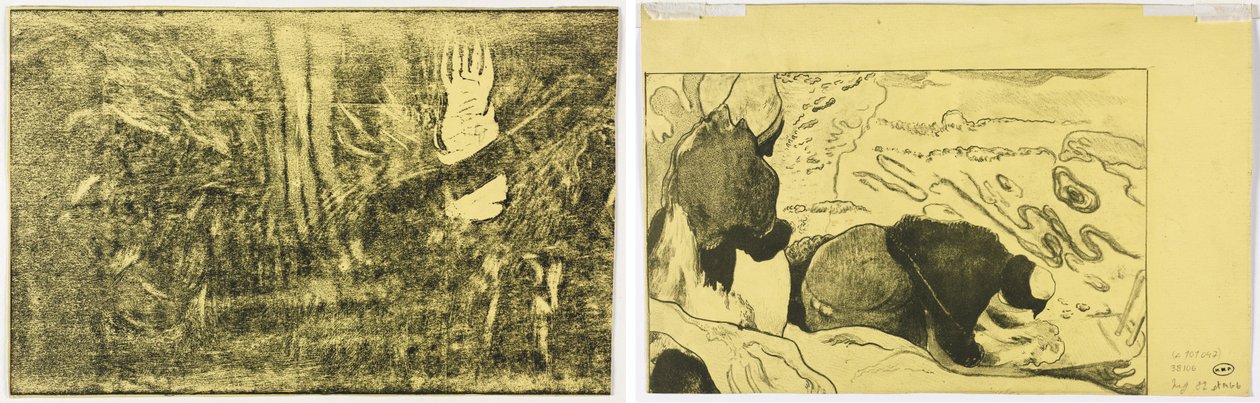 Az ördög beszél (Mahna No Varua Ino) (recto); Ruhamosó nők (fordítva) alkotó: Paul Gauguin