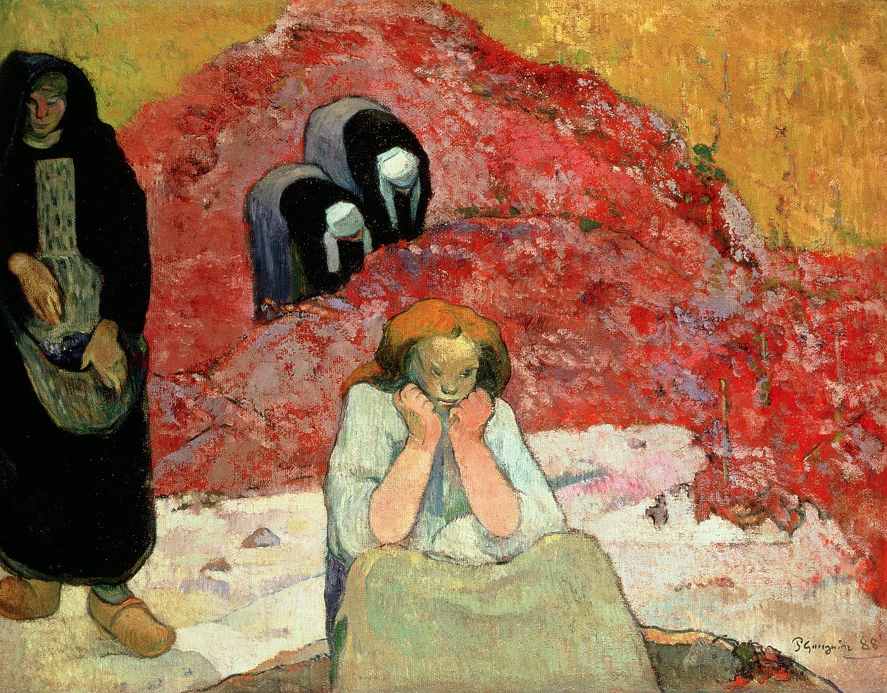 Szőlőszüret Arles-ban. „Miseres Humaines”, 1888 (olaj, juta zsákvászon) alkotó: Paul Gauguin