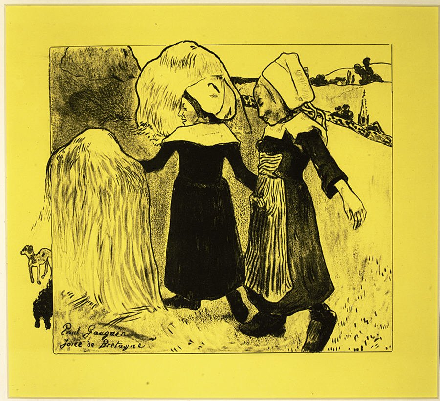 Bretagne örömei, a Volpini-szvitből: Dessins lithographiques, 1889., 1889. alkotó: Paul Gauguin