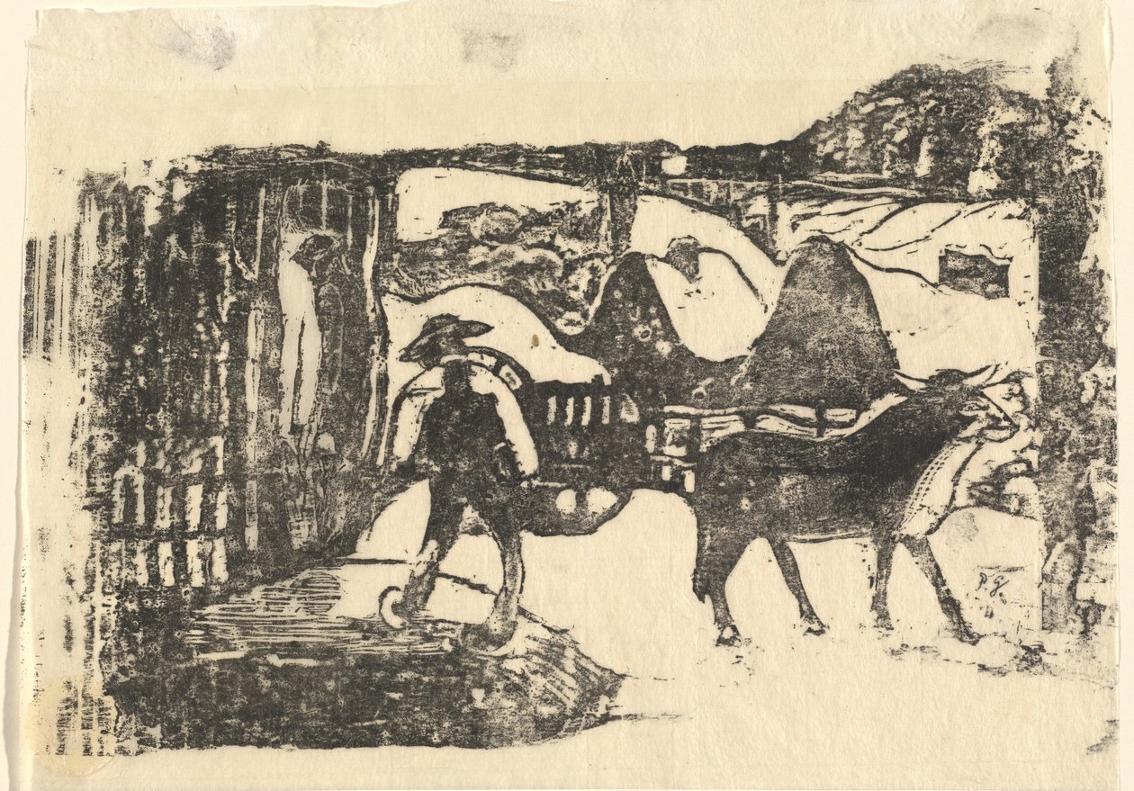 Az Ox Cart Le char a boeufs, 1895-ben vagy azt követően. alkotó: Paul Gauguin