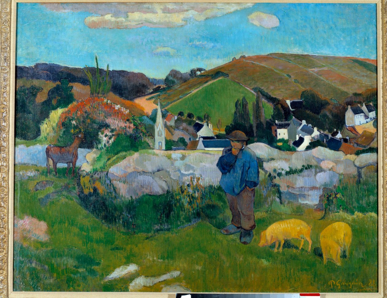 A sertésőrző Bretagne-ban 1888-ban – Paul Gauguin (1848-1903) festménye alkotó: Paul Gauguin