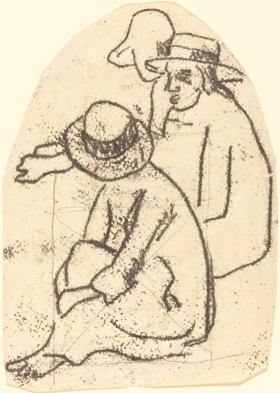 Három tahiti (A jótékonyság nővére című tanulmány) alkotó: Paul Gauguin