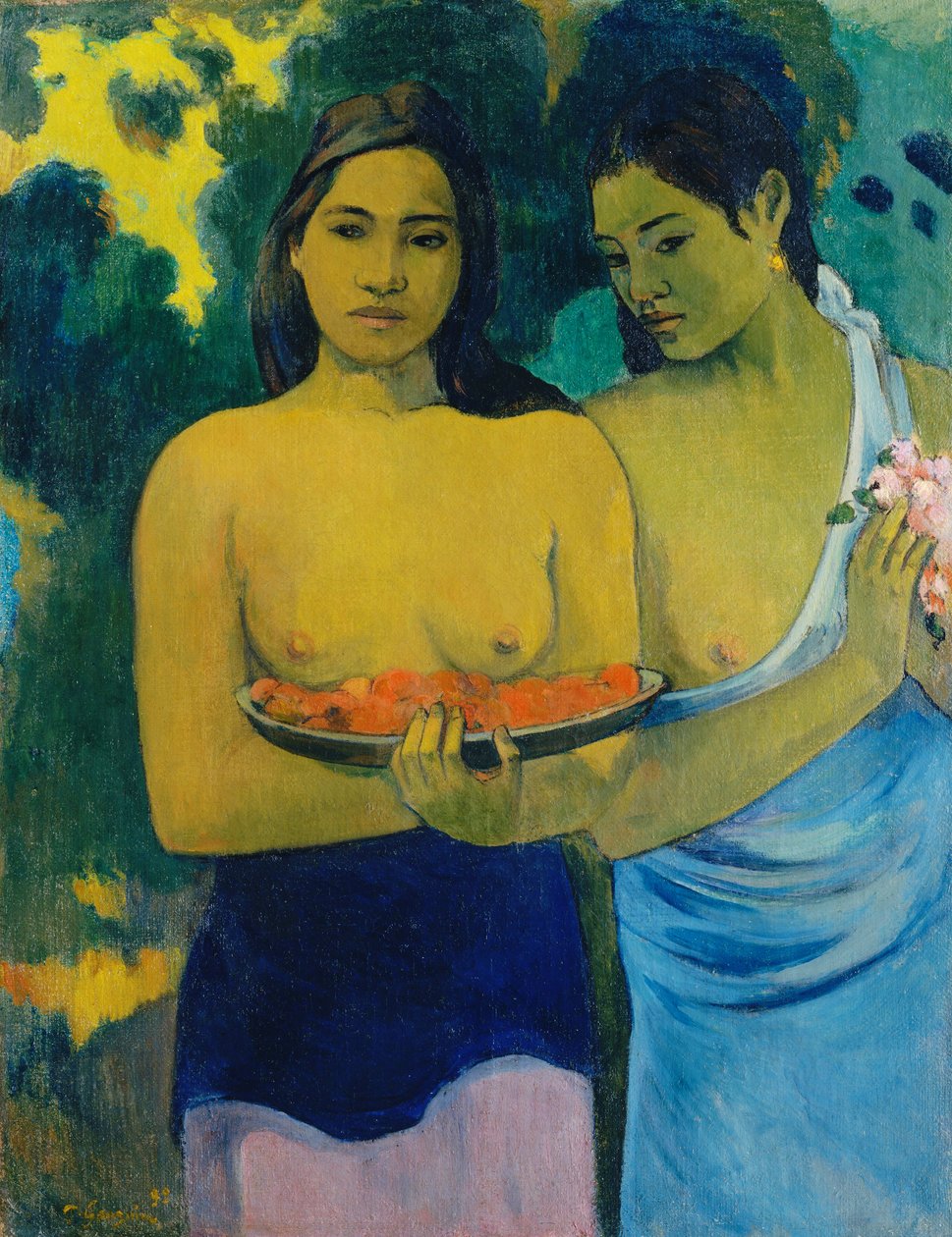 Két tahiti nő alkotó: Paul Gauguin