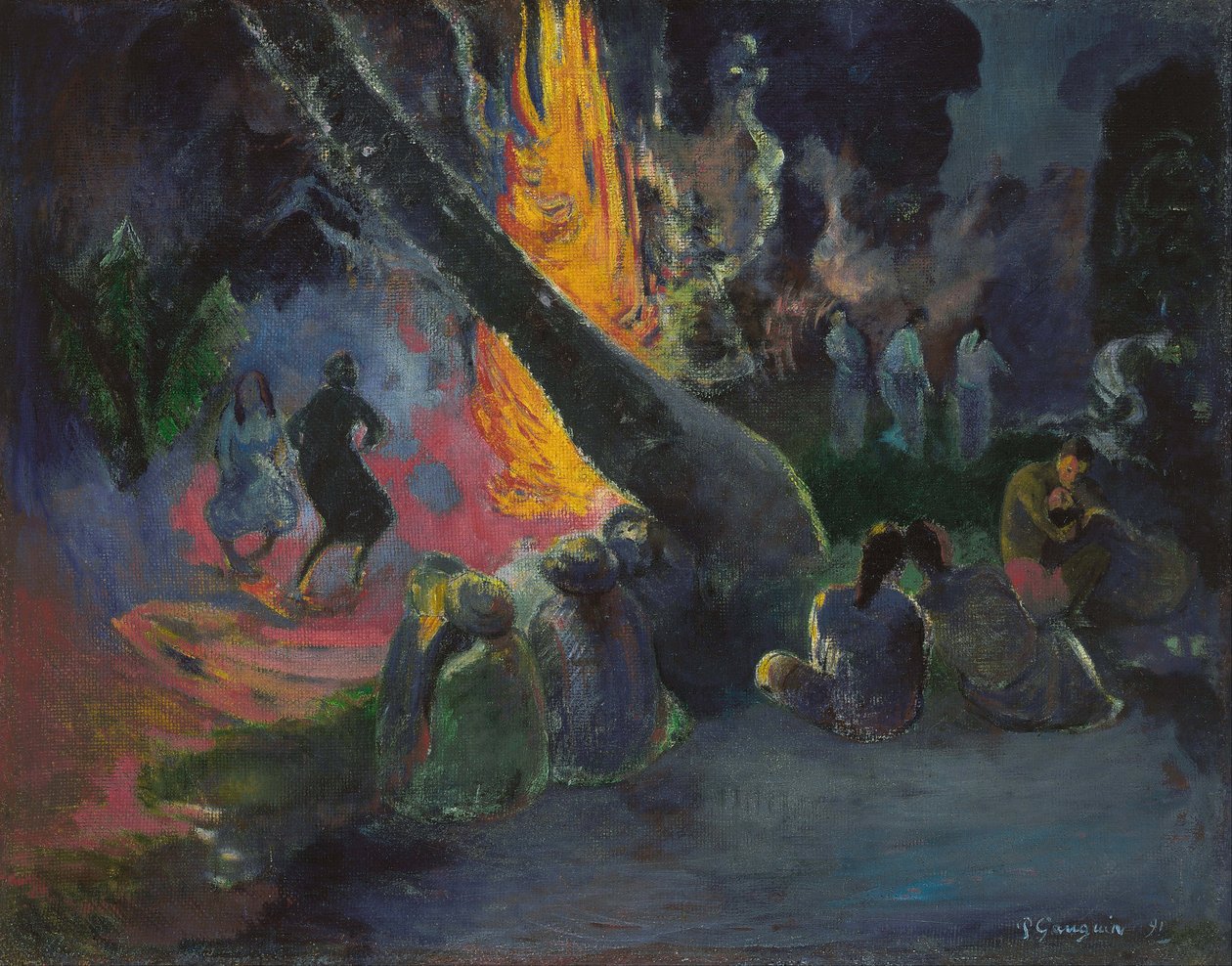 A tűztánc – A tűztánc, Gauguin, Paul Eugene Henry (1848-1903). Olajfestmény alkotó: Paul Gauguin