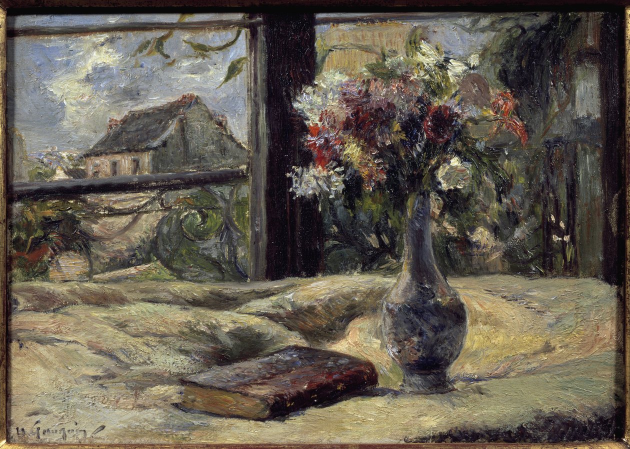 Virágváza - Paul Gauguin (1848-1903) festménye, olaj, vászon alkotó: Paul Gauguin