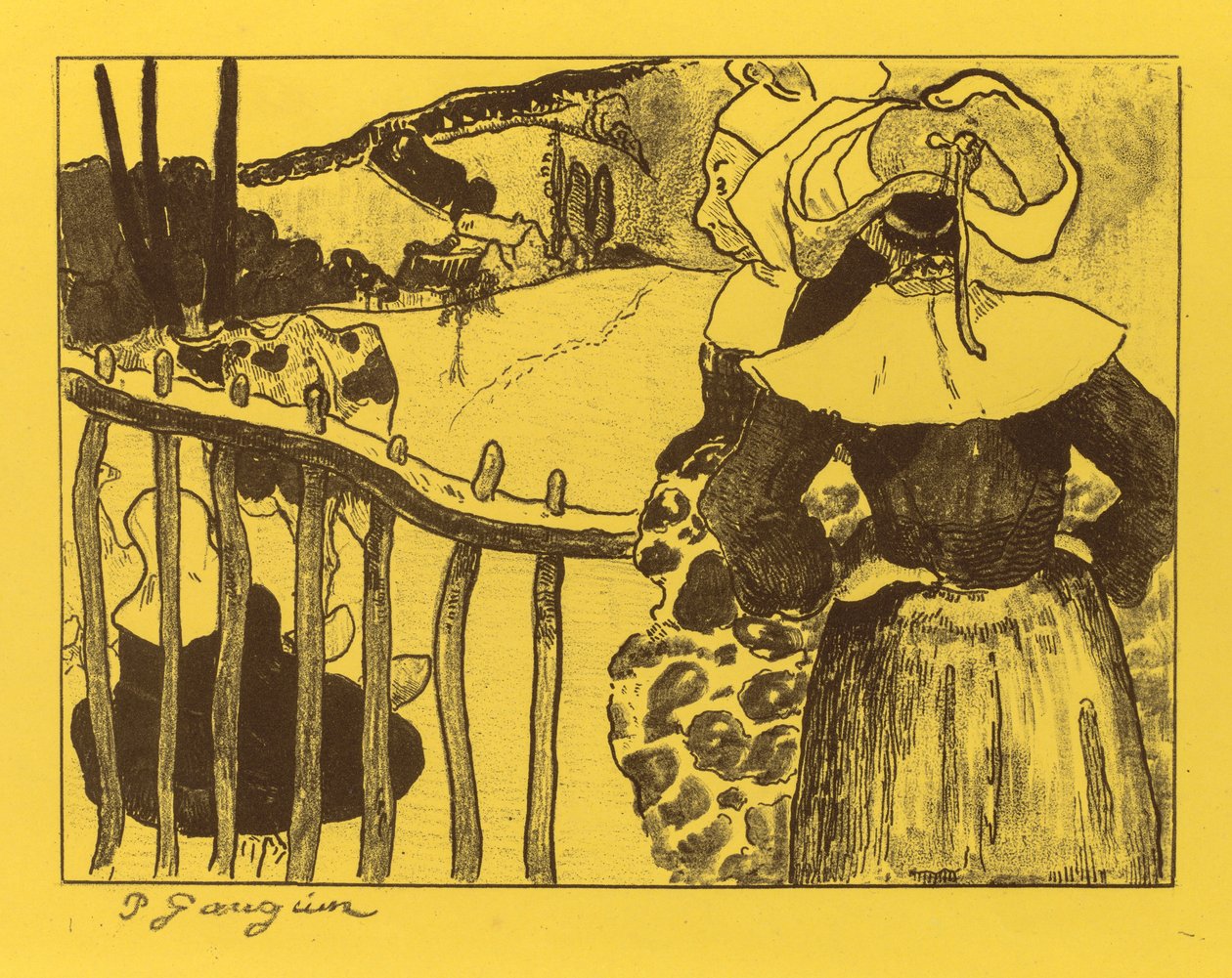 Volpini szvit: Breton nők a kapu mellett alkotó: Paul Gauguin