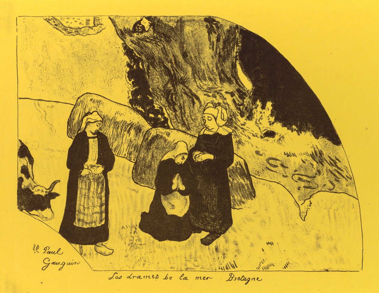 Volpini szvit: A tenger drámái: Brittany Les Drames de la Mer, Bretagne, 1889. alkotó: Paul Gauguin