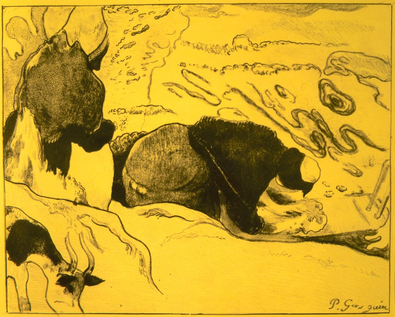 Mosók, a Volpini-szvitből: Dessins lithographiques, 1889., 1889. alkotó: Paul Gauguin