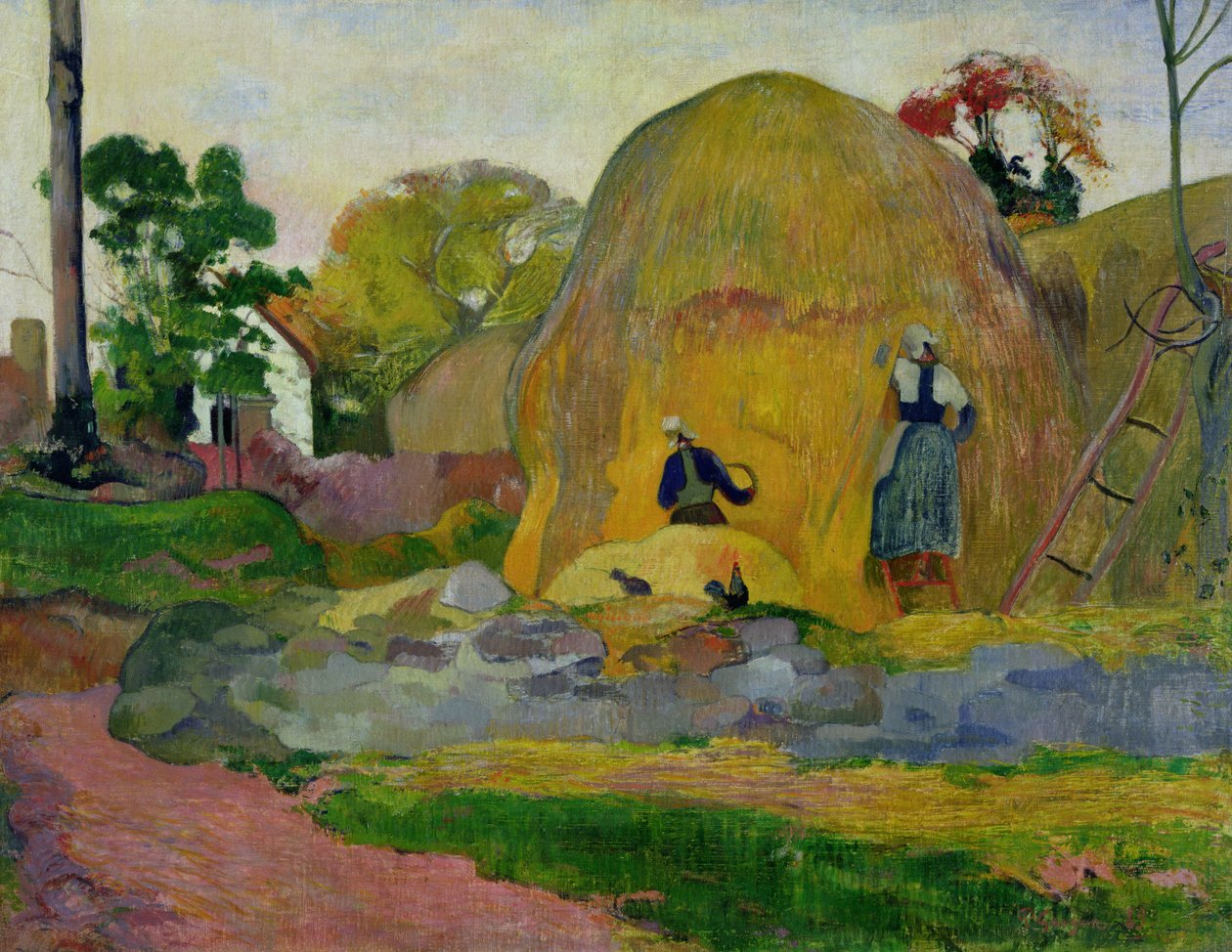 Sárga szénaboglyák, avagy aranyszüret, 1889 alkotó: Paul Gauguin