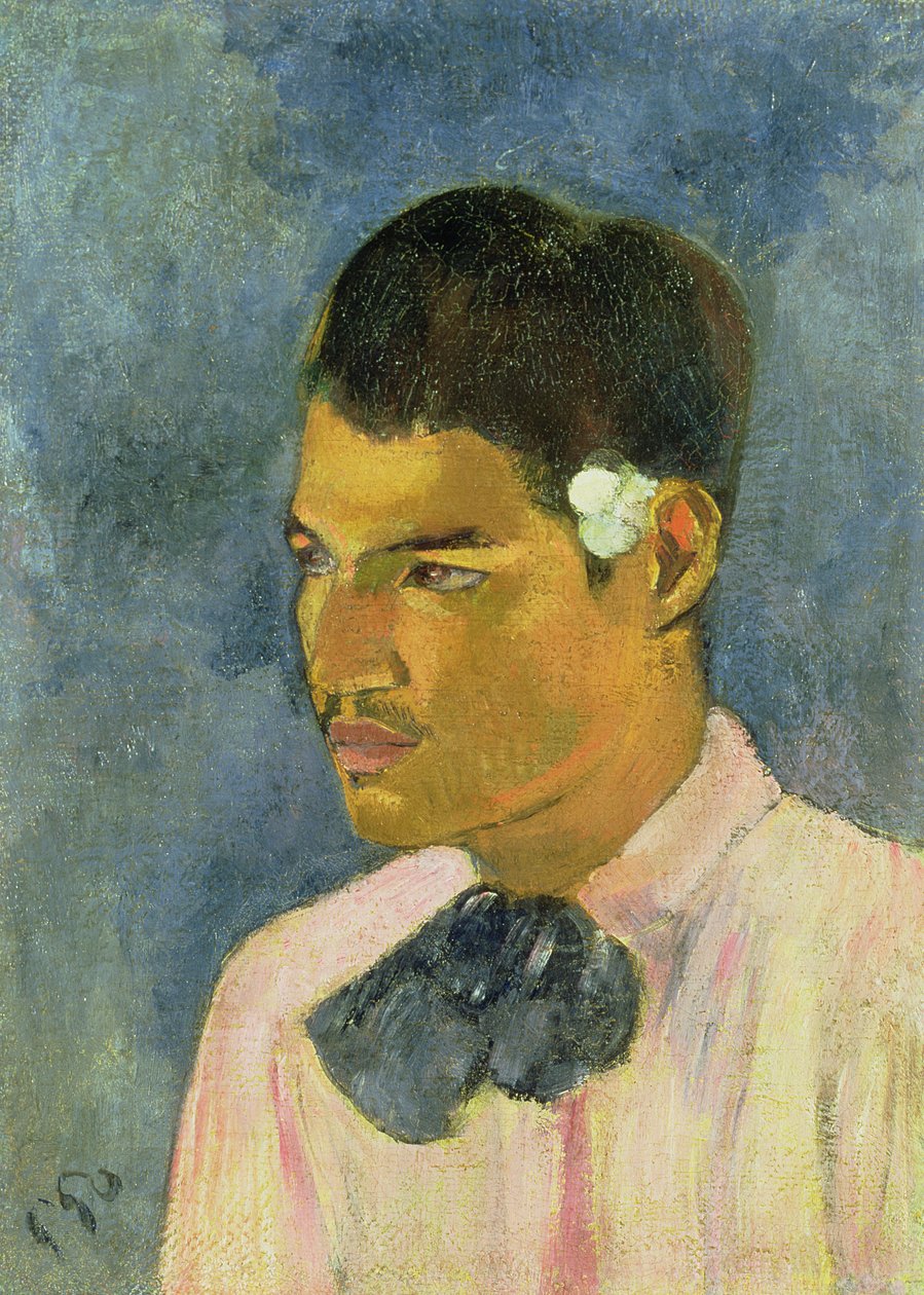 Fiatal férfi virággal a füle mögött, 1891 alkotó: Paul Gauguin