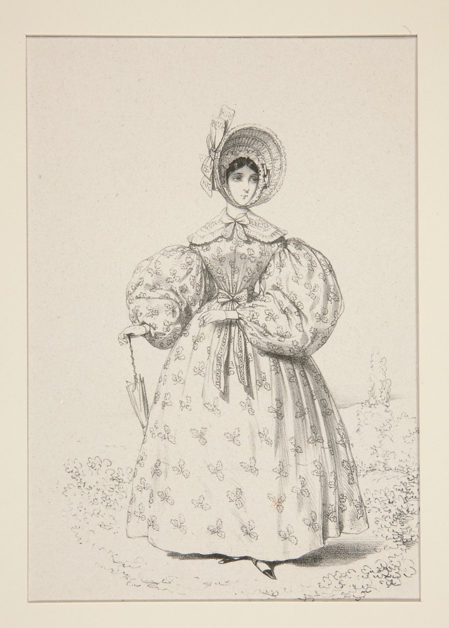A sétányon. 1835 májusa. Angol muszlinruha, ... alkotó: Paul Gavarni
