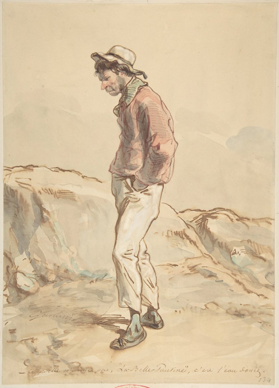 A parton álló tengerész, 1859-60. alkotó: Paul Gavarni