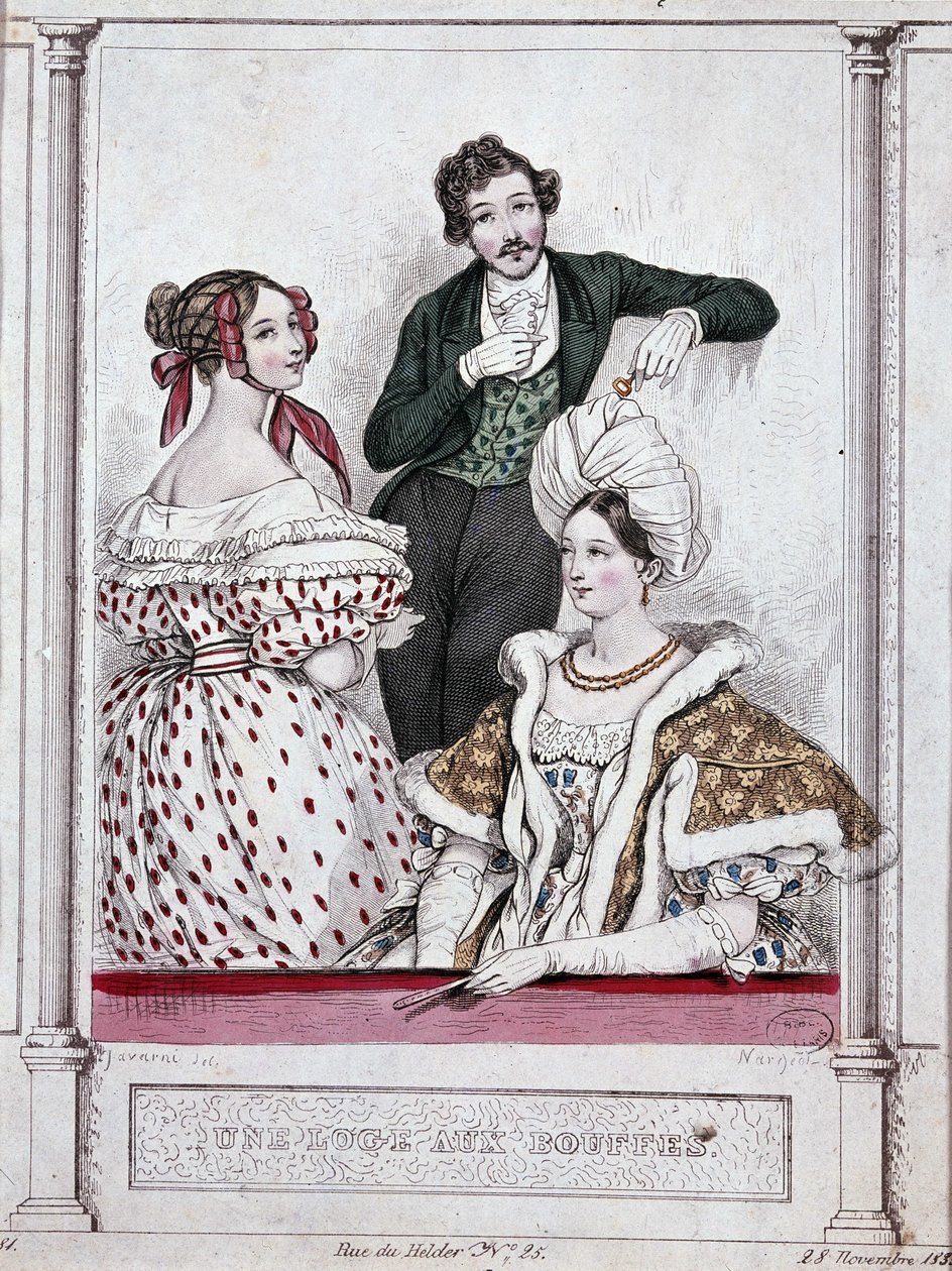 Egy páholy bouffal, v.1835 - Gavarni alkotó: Paul Gavarni