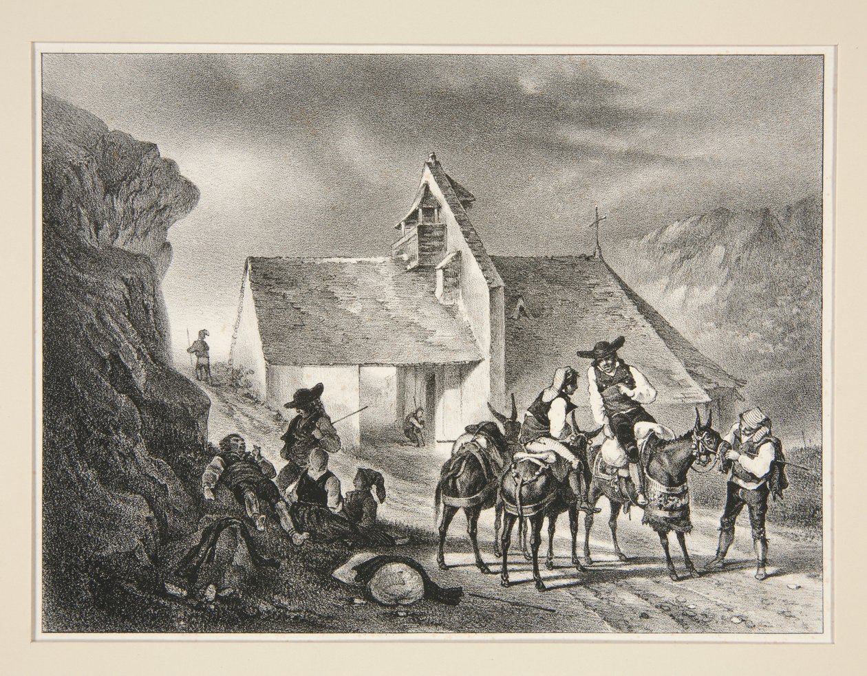 A Pène-Taillade kápolna, az Aure-völgy alkotó: Paul Gavarni