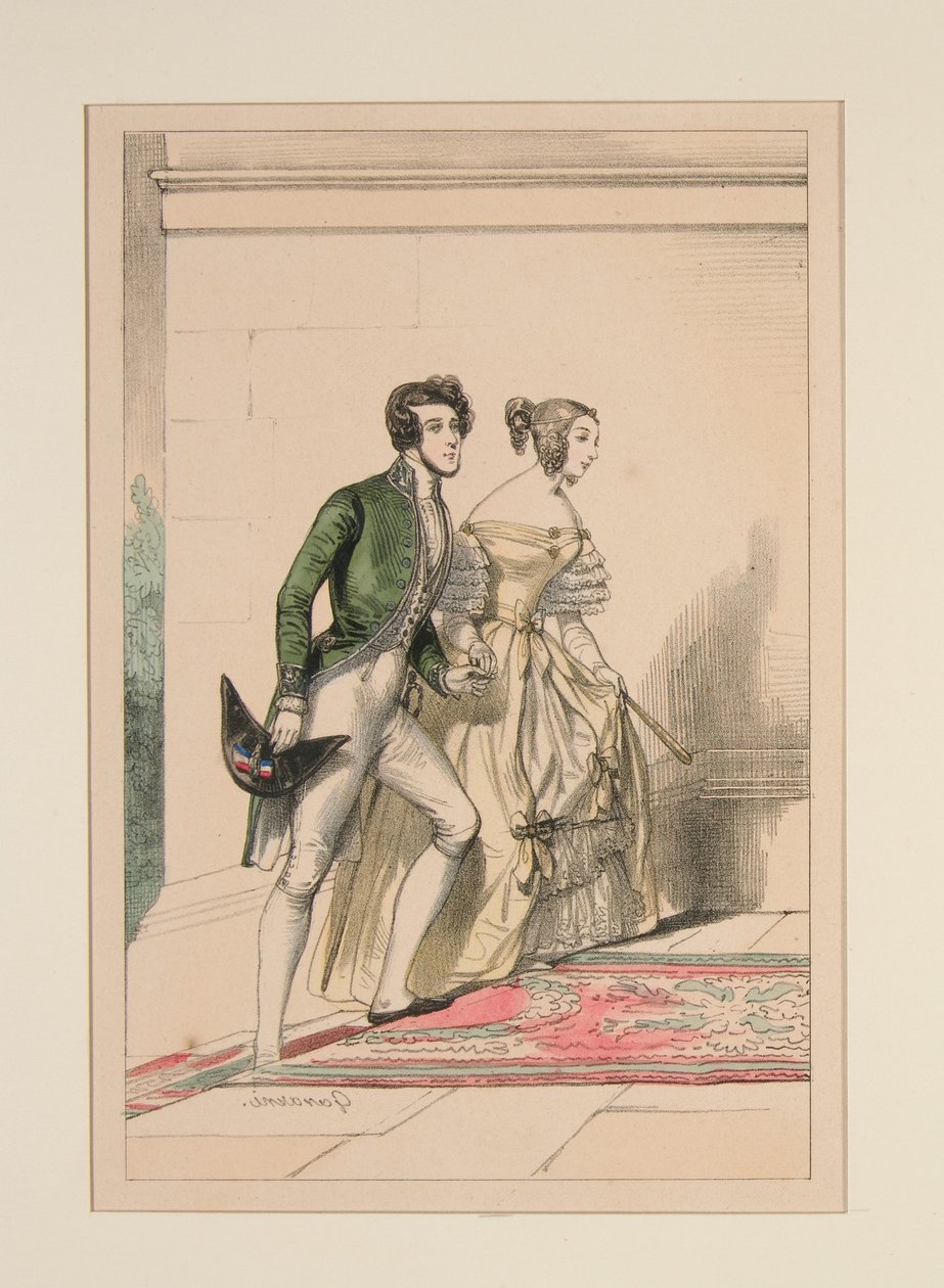 Udvari öltözék 1837, ... alkotó: Paul Gavarni