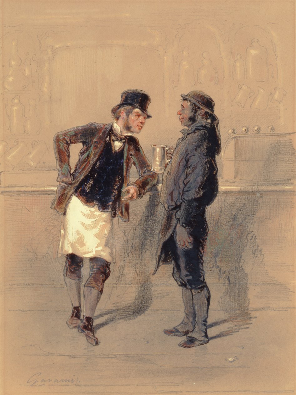 Car Man and Coal Heaver, 1848 (wc, grafit, ceruza és karosszériaszín papíron) alkotó: Paul Gavarni