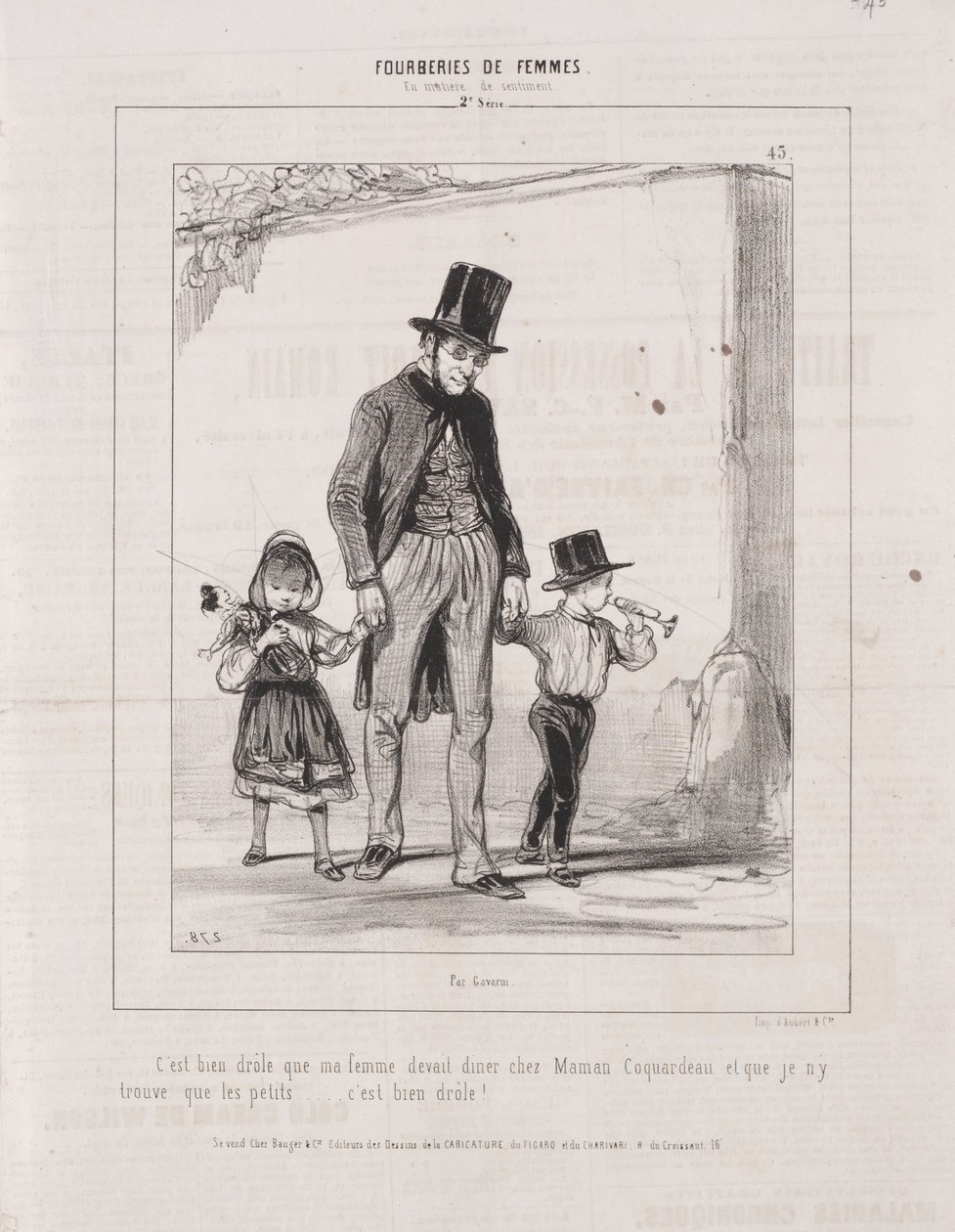 A nők megtévesztései: érzelmi kérdésekben, 1842. alkotó: Paul Gavarni