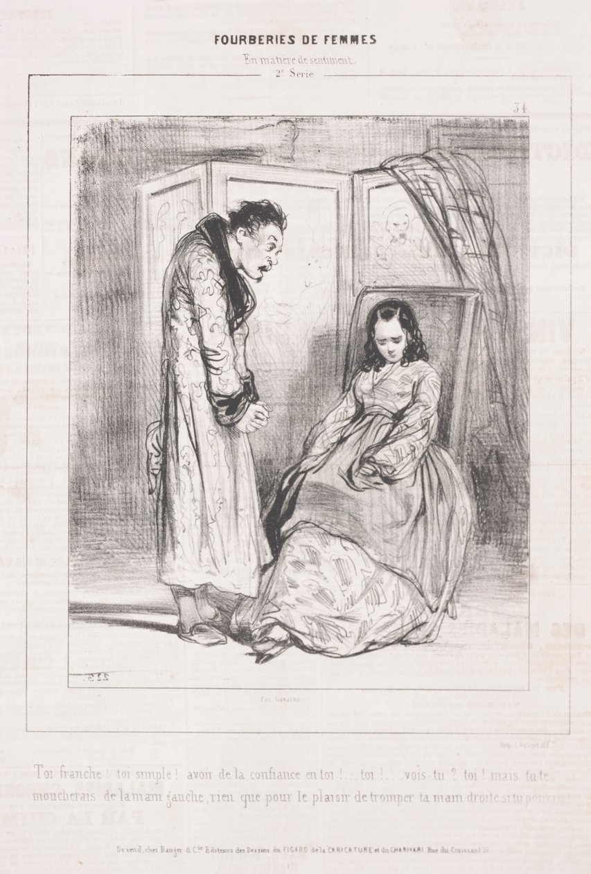 A nők megtévesztései: érzelmi kérdésekben, 1842. alkotó: Paul Gavarni