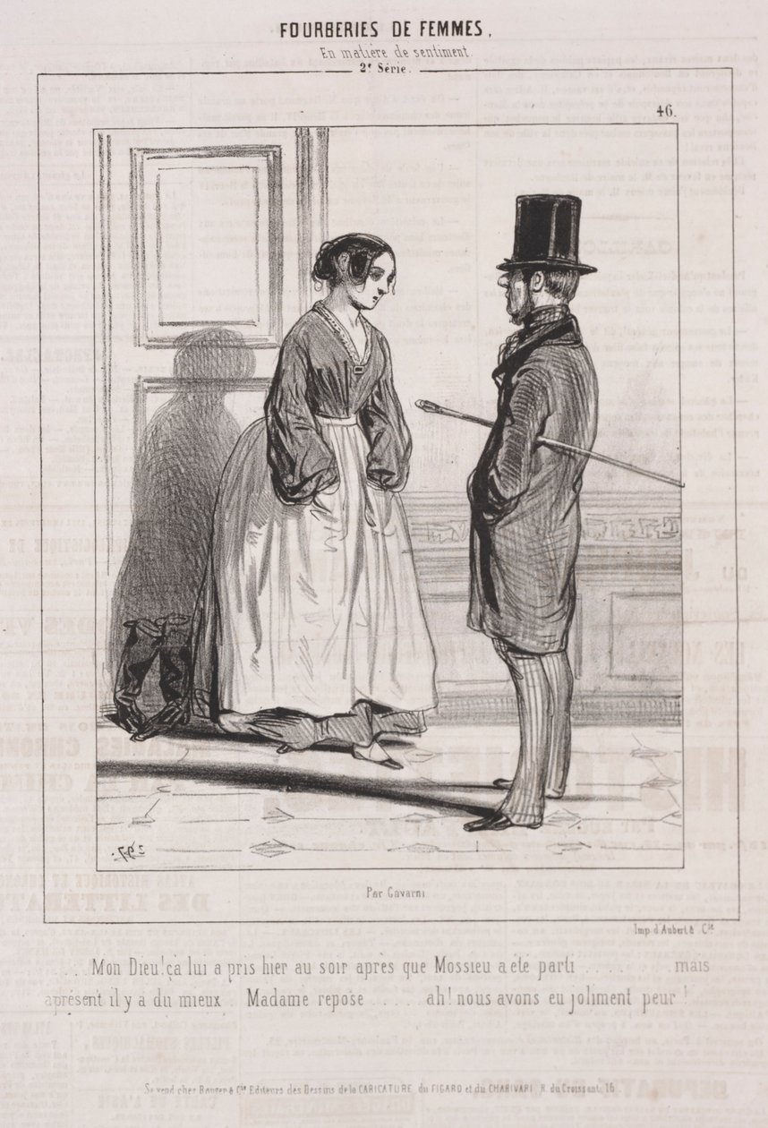 A nők megtévesztései: érzelmi kérdésekben, 1842. alkotó: Paul Gavarni