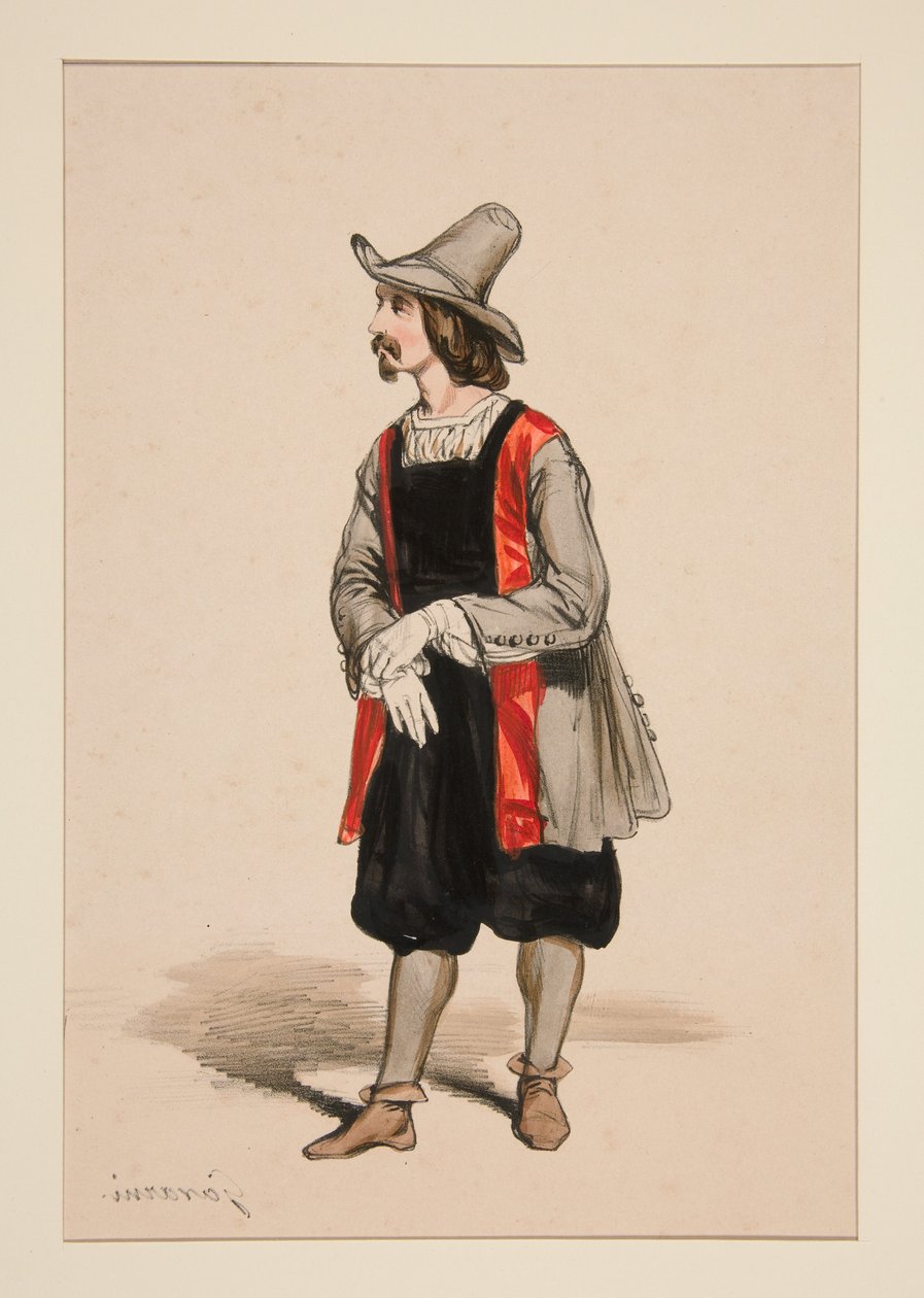 HOLLAND. Gyapjú felsőkabát. Bársonynadrág. alkotó: Paul Gavarni
