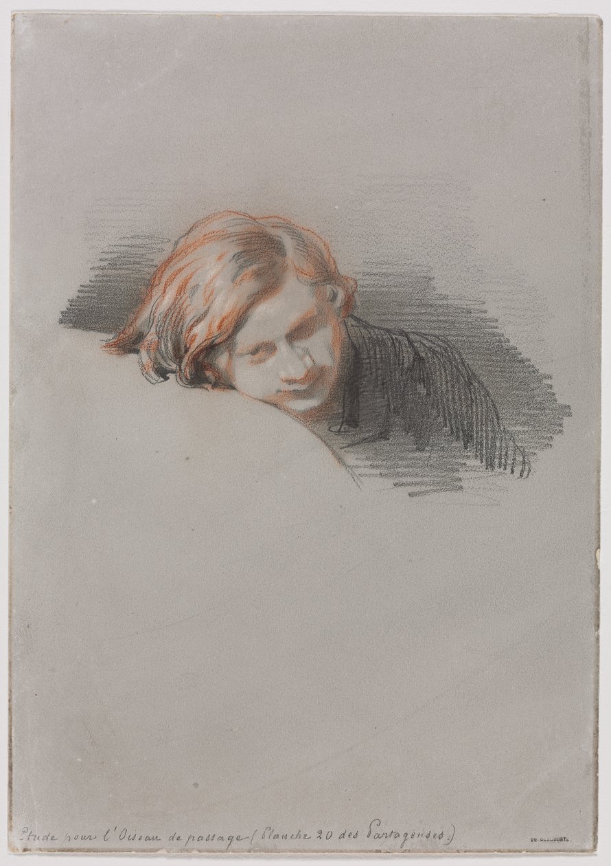 A LOiseau de passage fiatalember-tanulmányának vezetője, 1853. alkotó: Paul Gavarni