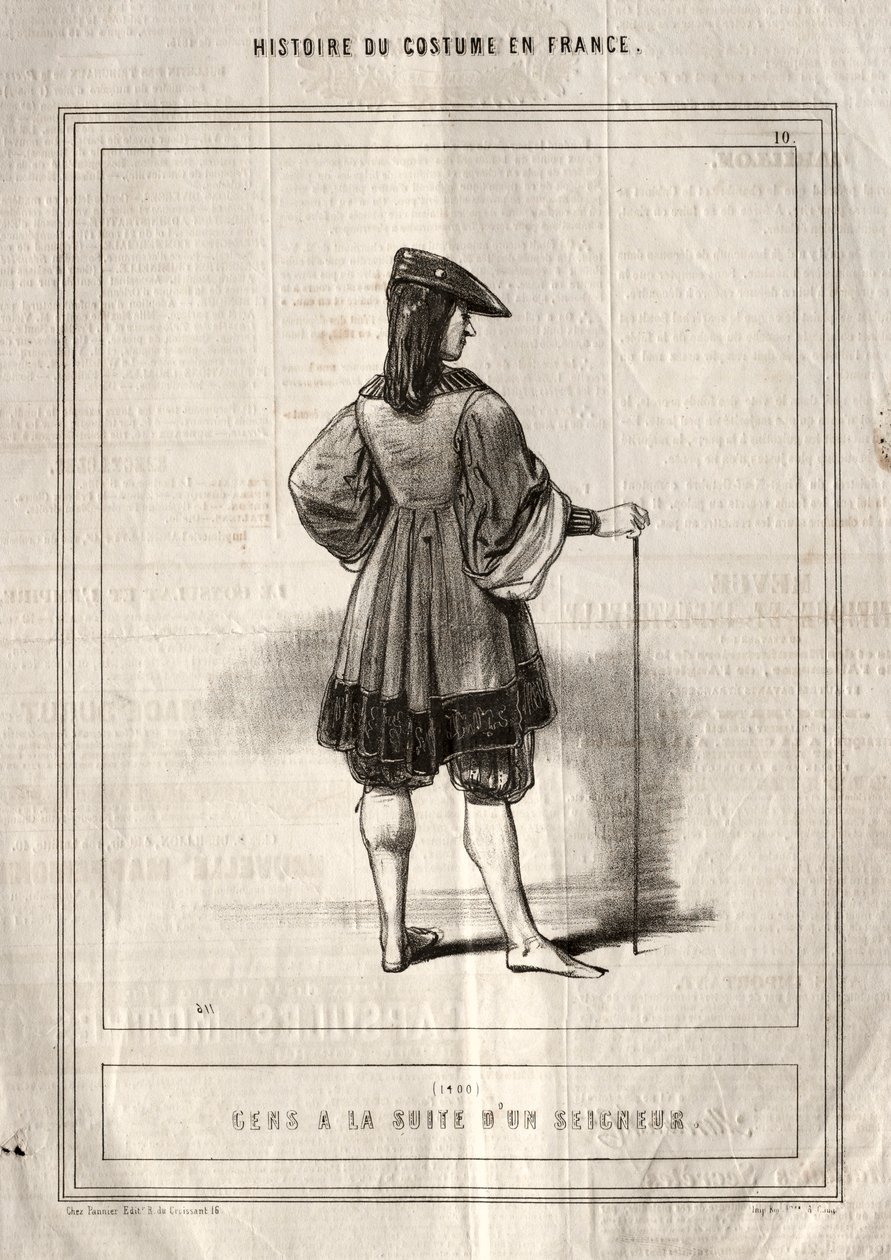 A jelmez története Franciaországban: Az emberek követik az Urat, 1843. alkotó: Paul Gavarni