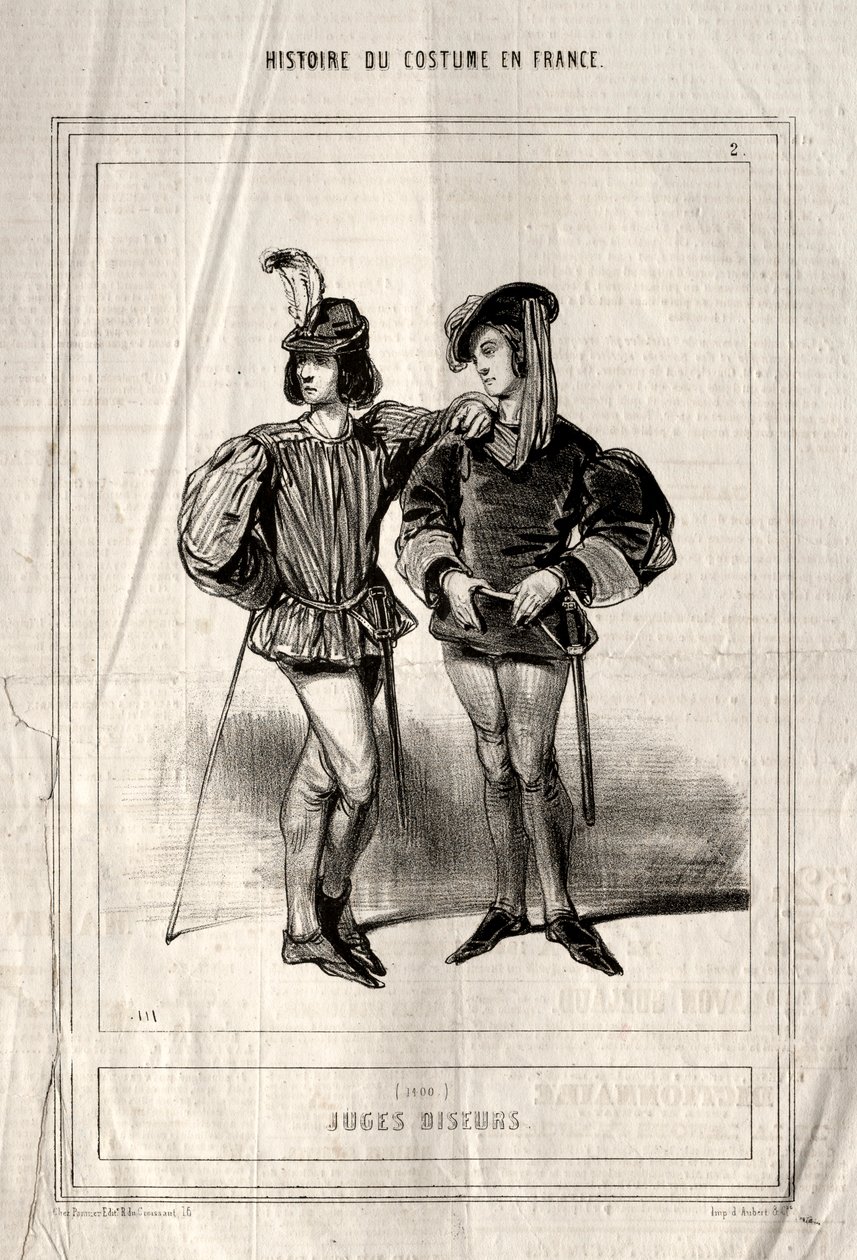 A jelmez története Franciaországban: Mondó bírók, 1843. alkotó: Paul Gavarni