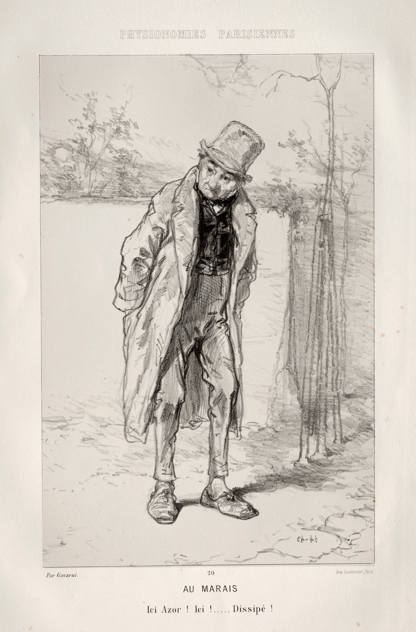 A Marais negyedben. alkotó: Paul Gavarni