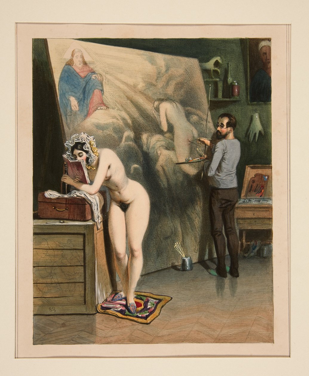 A FESTŐ FELESÉGE. alkotó: Paul Gavarni