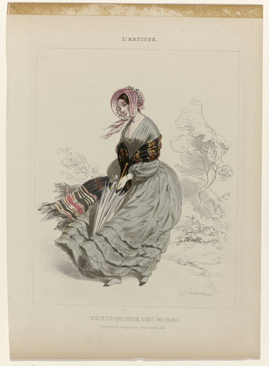The Artist, Country Toilet, 1840. szeptember: A módok fiziognómiája. alkotó: Paul Gavarni