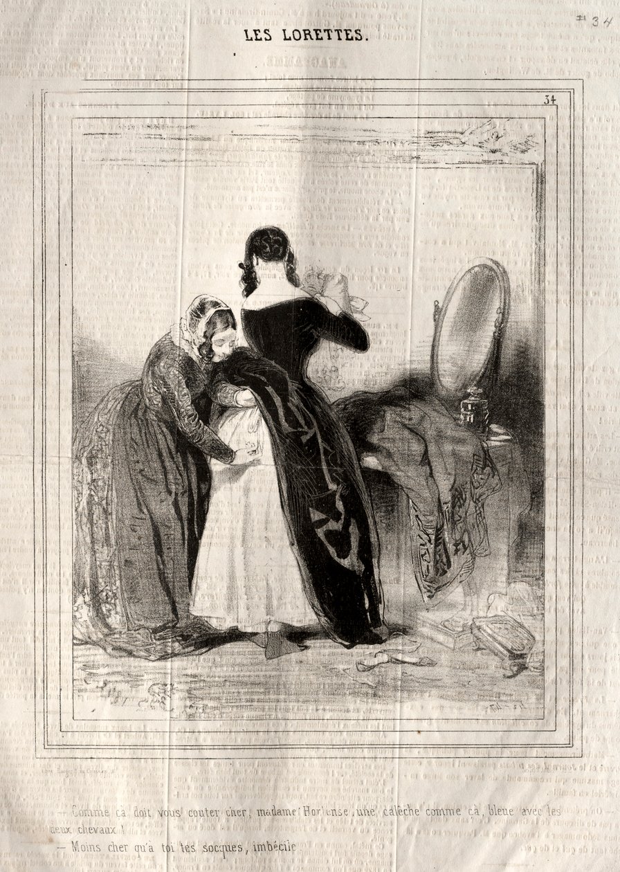 A Lorettes, 1842. alkotó: Paul Gavarni