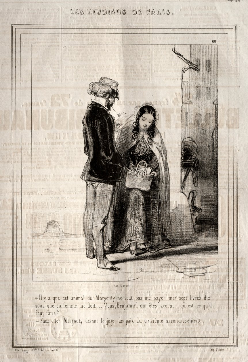 A párizsi diákok, 1842. alkotó: Paul Gavarni
