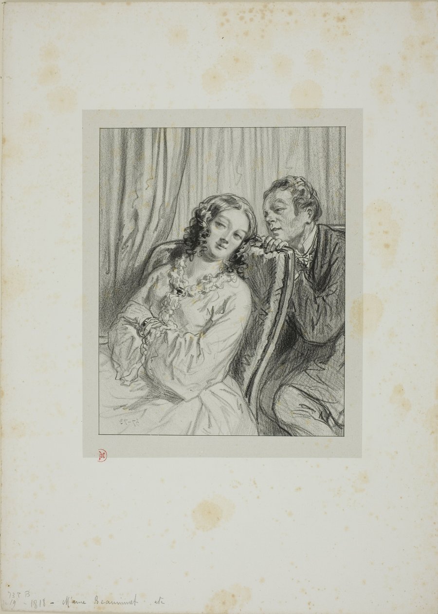 Maszkok és arcok: Mme. Beauminet alkotó: Paul Gavarni