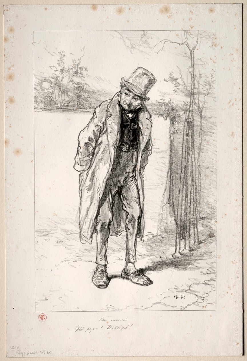 Physionomies Parisiennes: Au Marais. Tessék, Azor! itt!, 1857-58. alkotó: Paul Gavarni