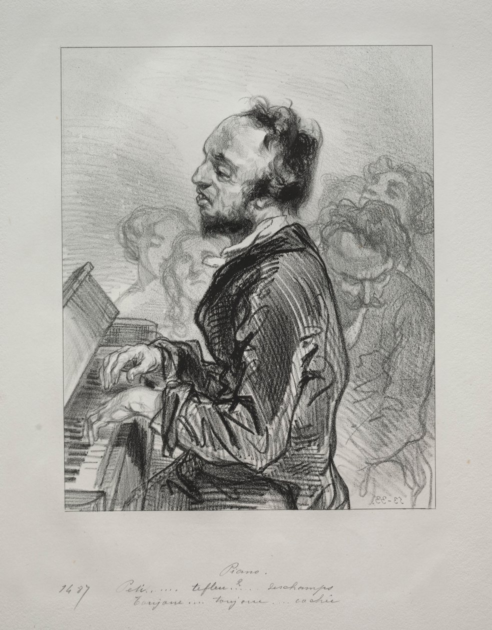 Zongora, 1853. alkotó: Paul Gavarni