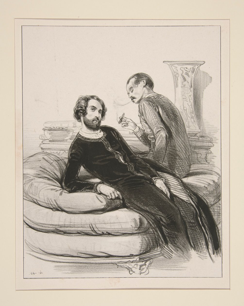 HUMANN RUHÁK ÖLTÖZÉSE, szabó, rue Neuve-des-Petits-Champs. Durousseau ingek. Mombro érdekességei (sic.) alkotó: Paul Gavarni