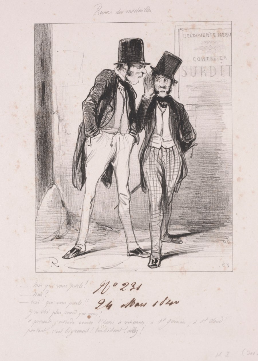 Az érmek hátoldala: Én, aki hozzád szólok, 1840. alkotó: Paul Gavarni
