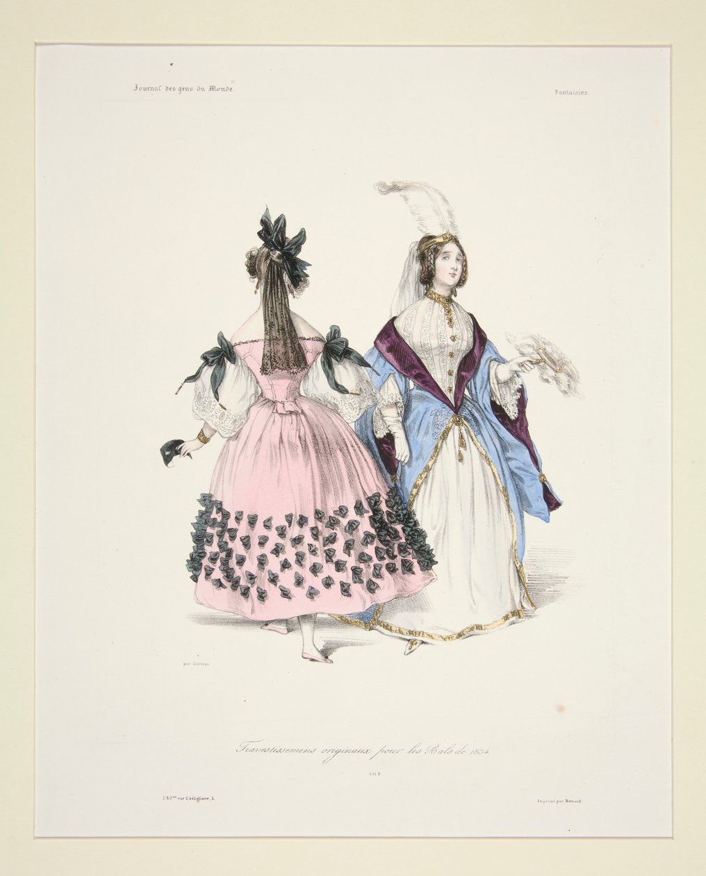 EREDETI TRAVESTISSEMENS (sic) az 1834. 5. és 6. bálokhoz. alkotó: Paul Gavarni